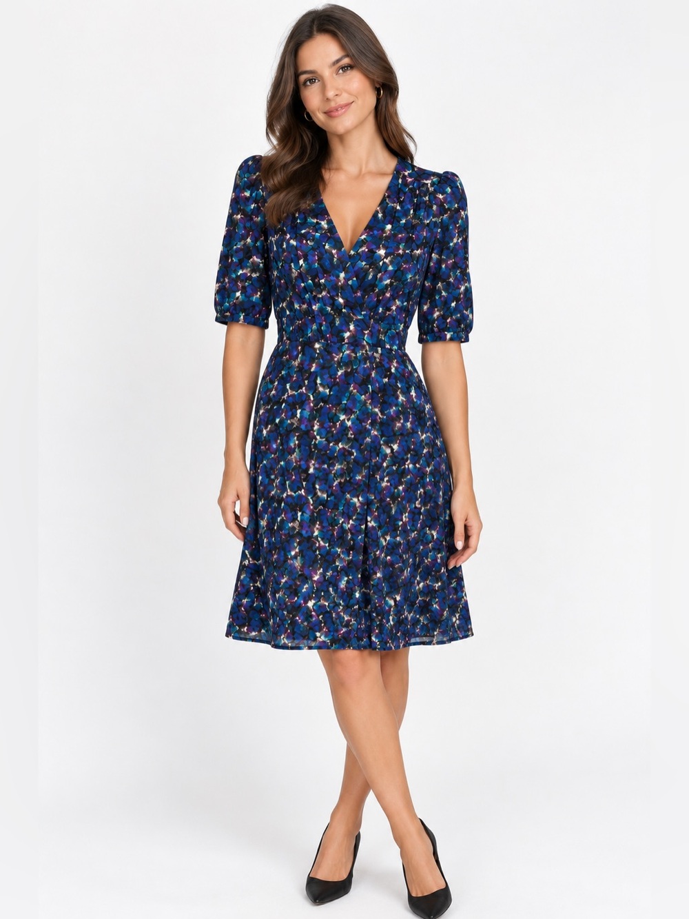 The Kooples Women's Navy Floral Wrap dress size 2